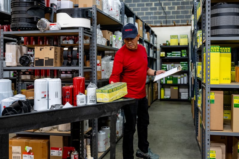 Team member picking products for a customer order